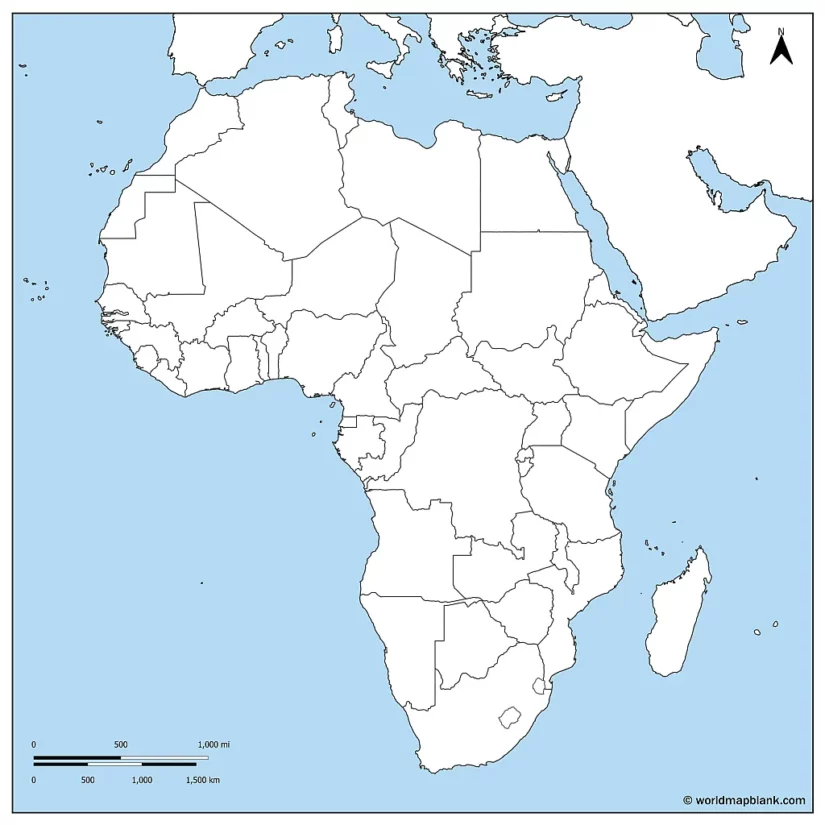 Blinde Kaart Van Afrika
