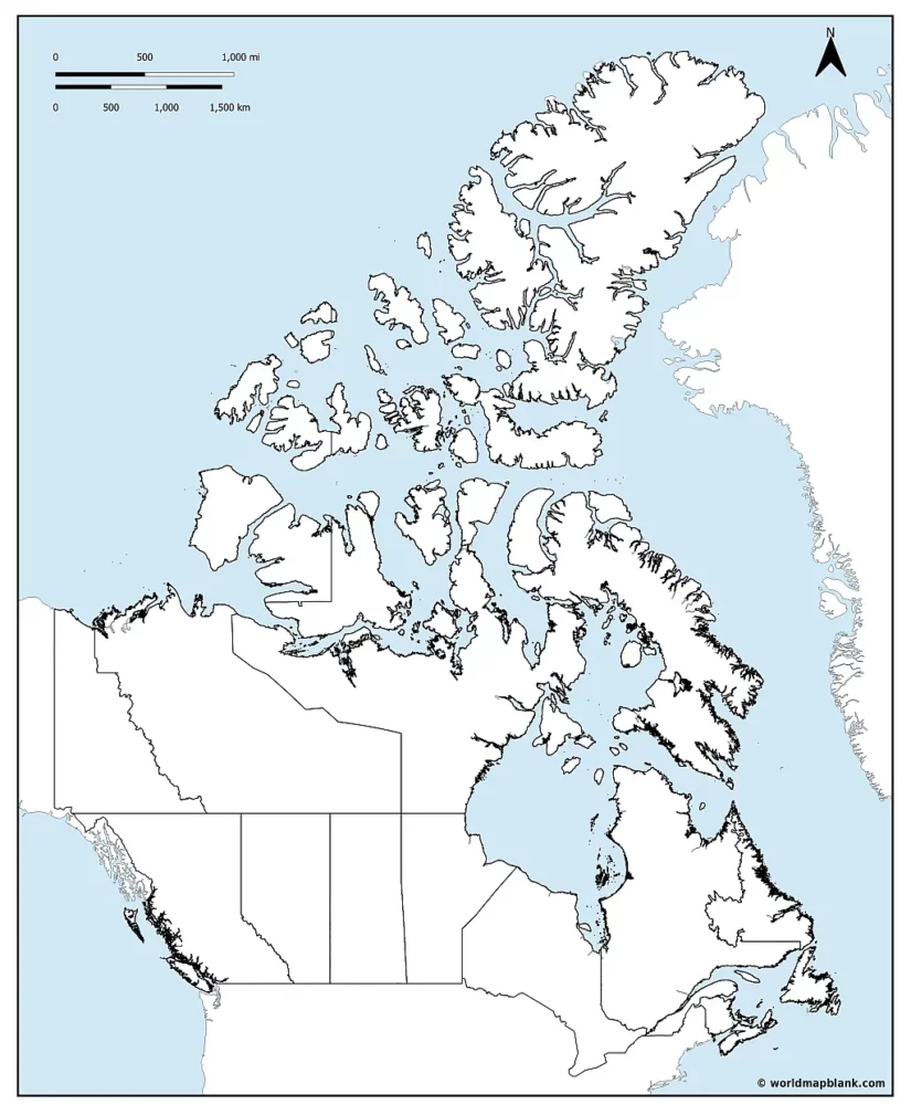 Blank Map Of Canada Provinces
