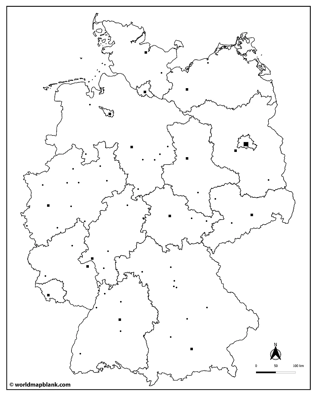 Blank Map of Germany