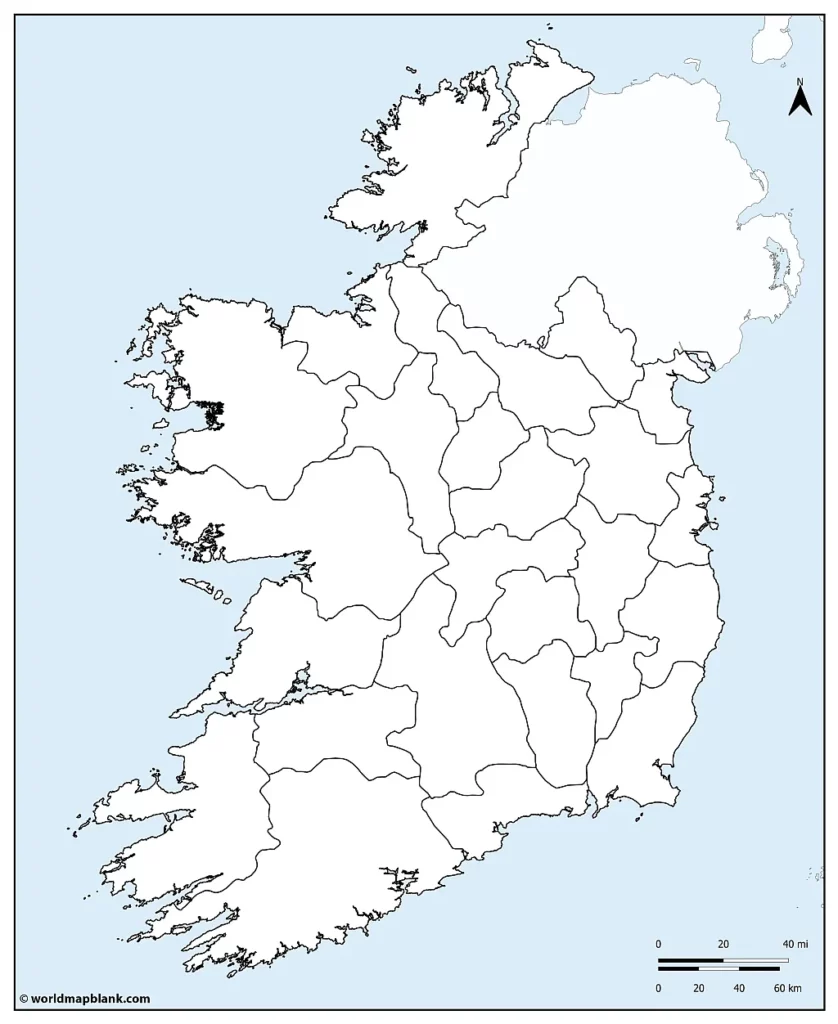 Blank Map of Ireland