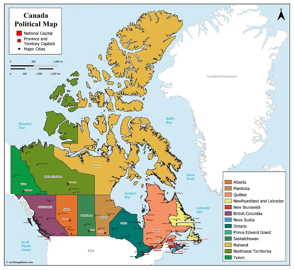 Canada Map Labeled