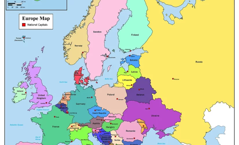 Europe Map With Capitals