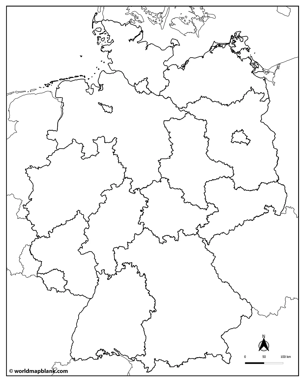 Leere Deutschlandkarte Mit Bundesländern