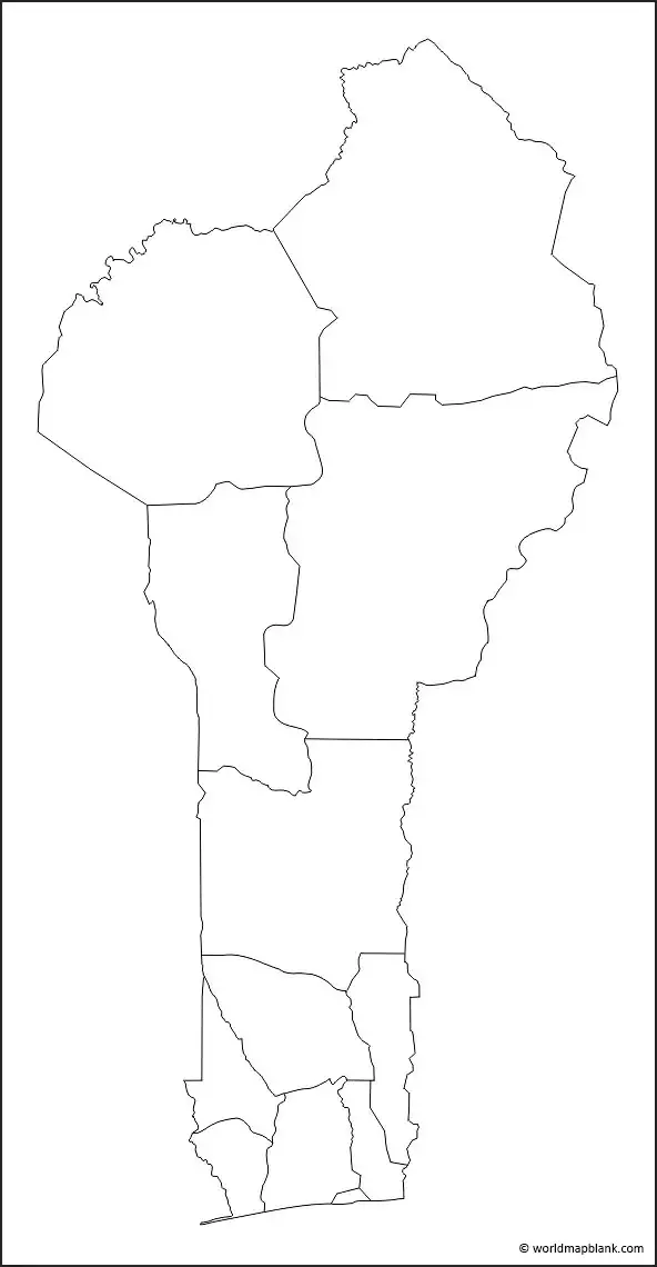 Blank Map of Benin