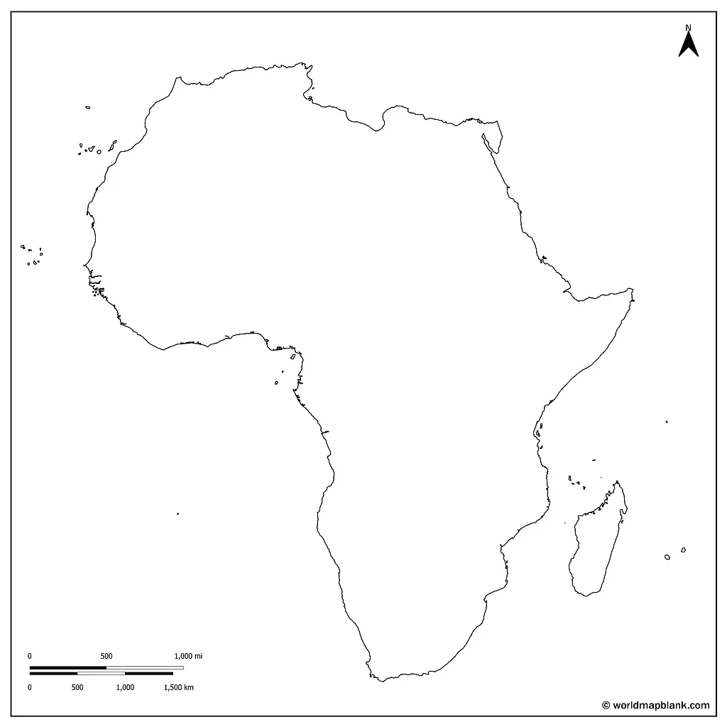 Karte Von Afrika Mit Umrissen