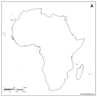 Blanco van Afrika – blinde kaart van Afrika