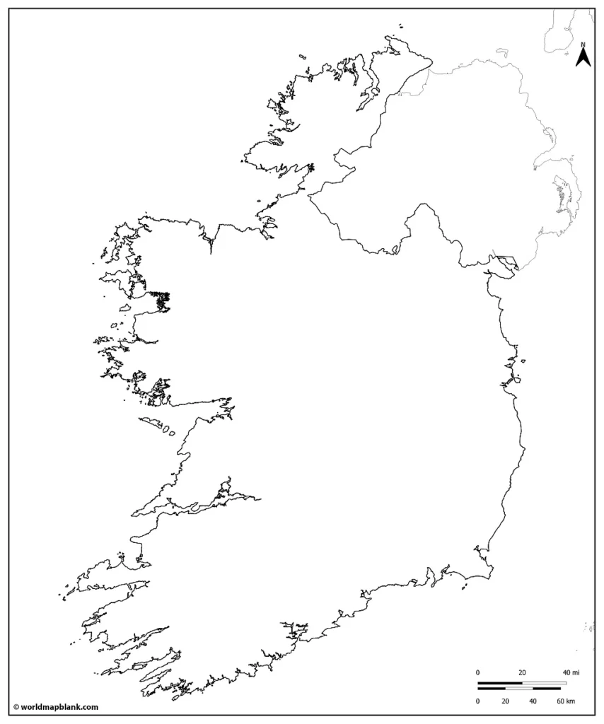 Outline Map of Ireland
