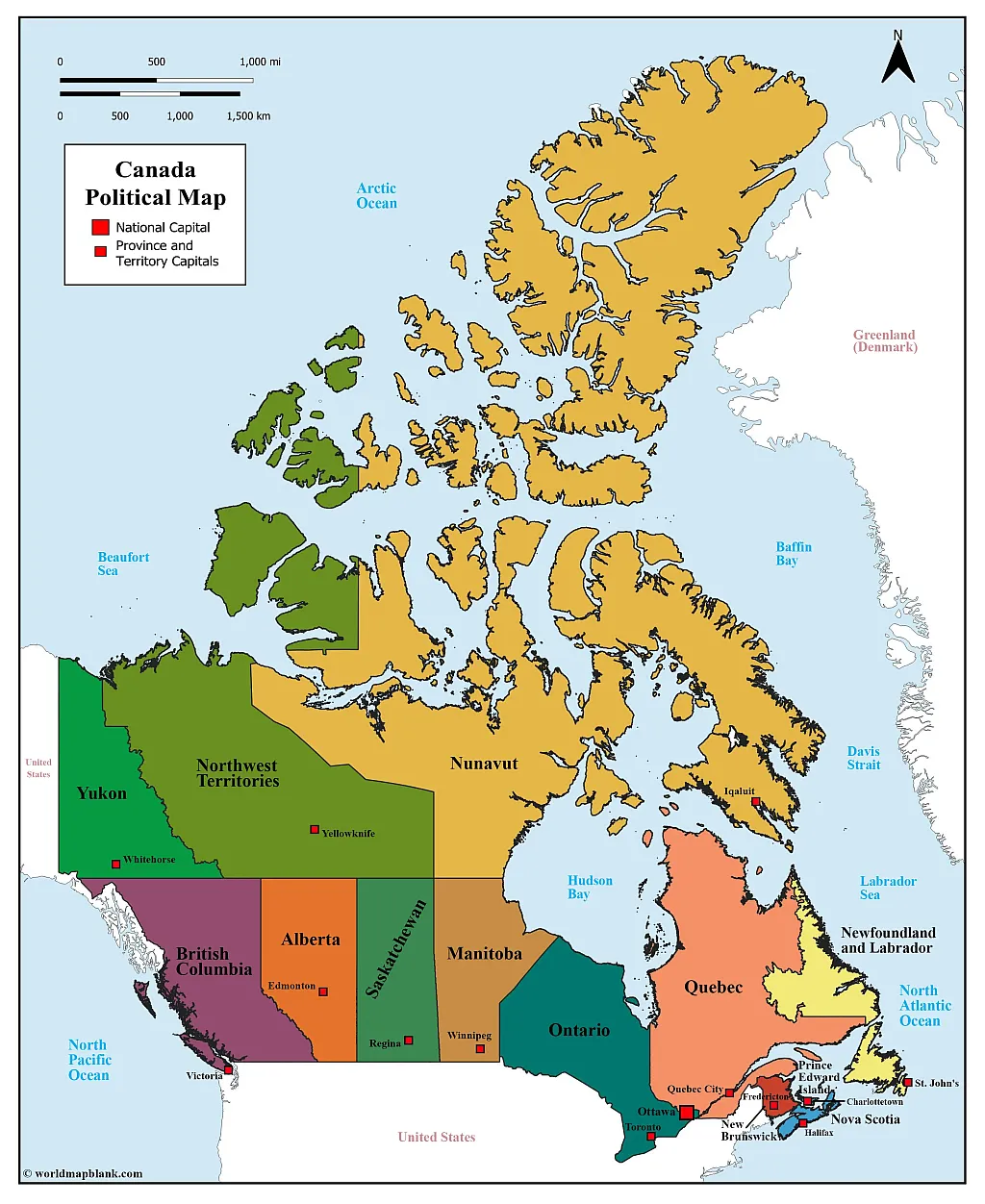 Political Map of Canada