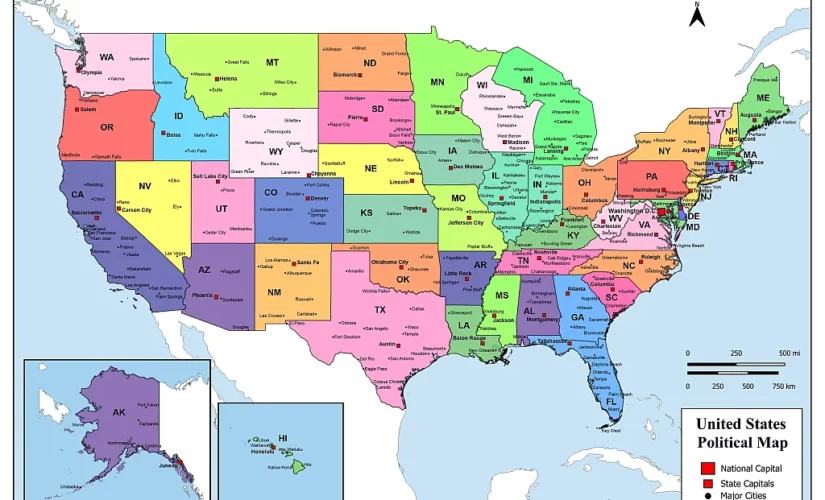 USA Map With Cities