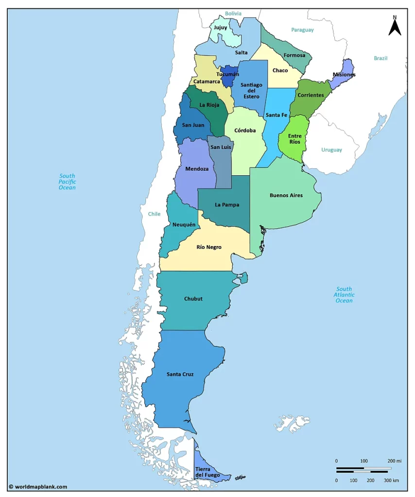 Argentina Provinces Map