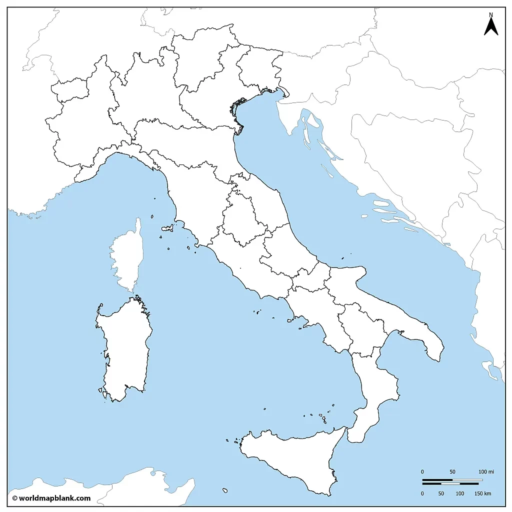 Cartina muta dell'Italia