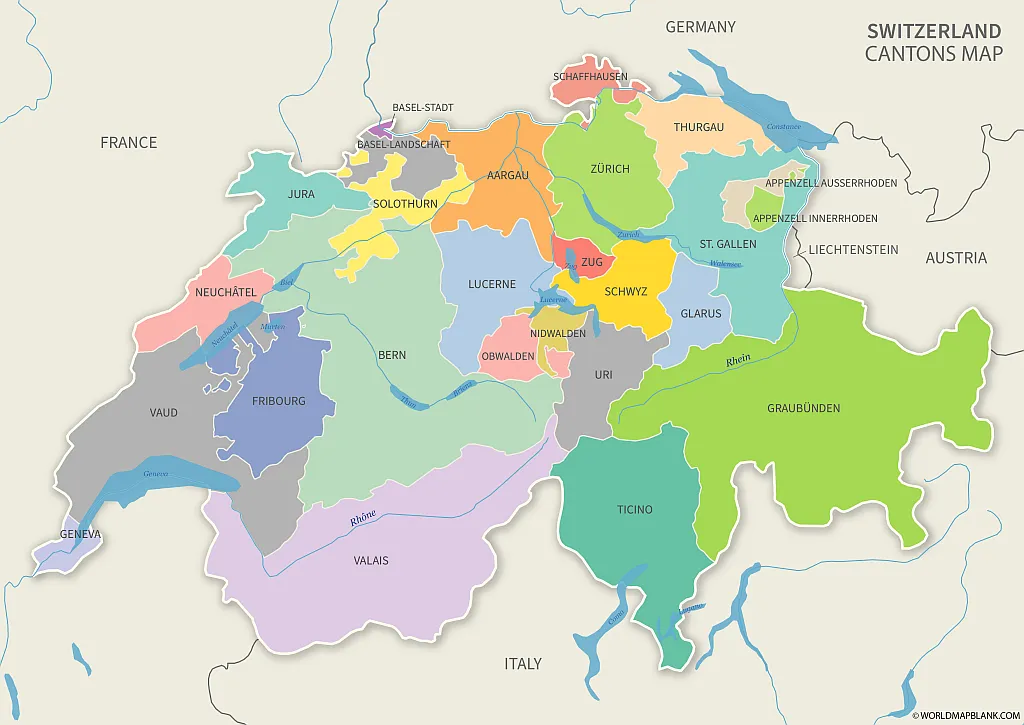 Swiss Cantons Map