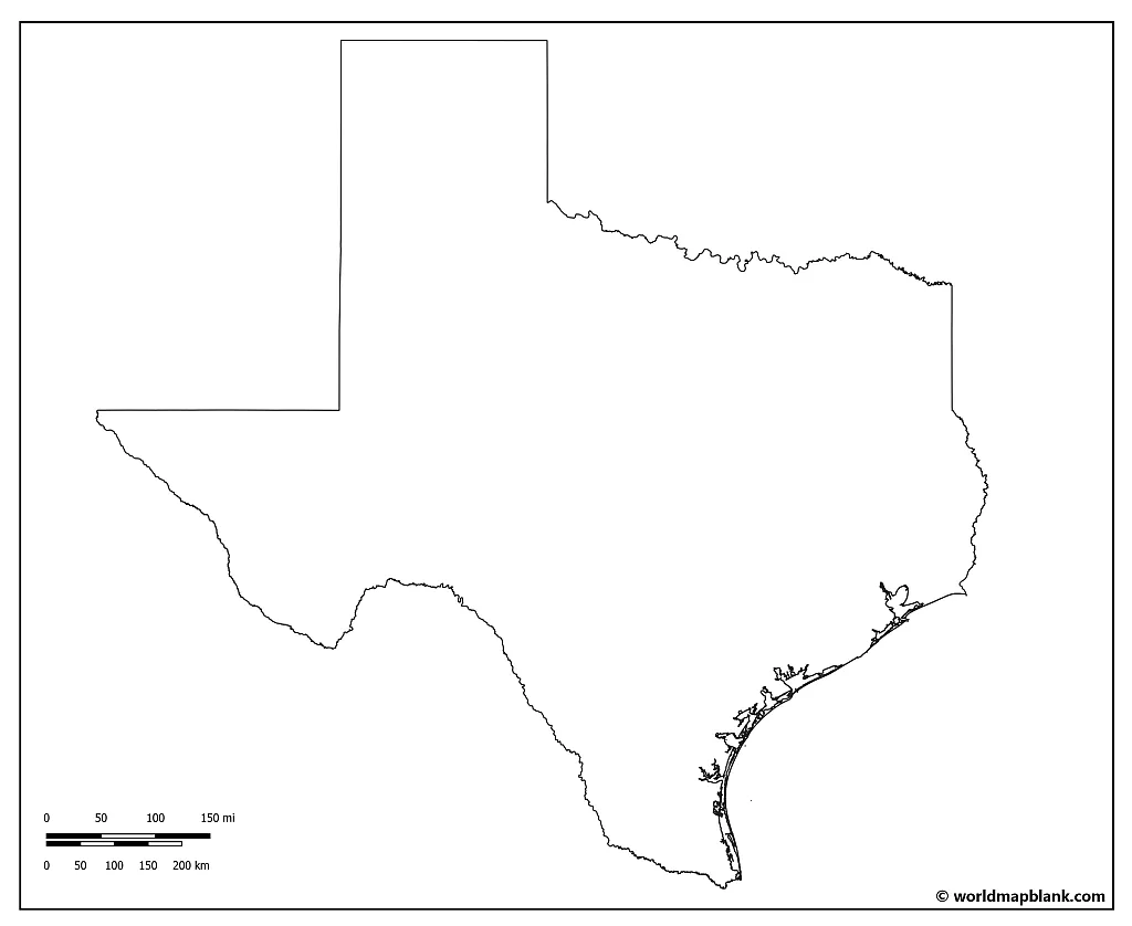 Outline Map of Texas