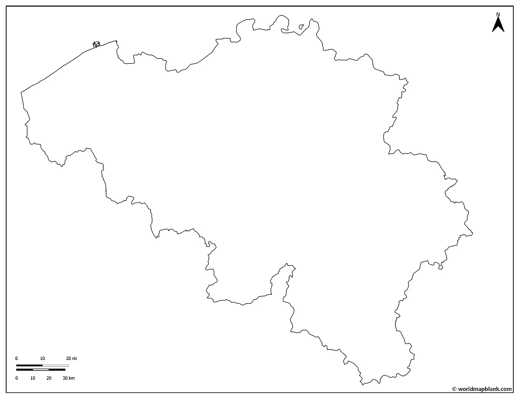 Outline Map of Belgium