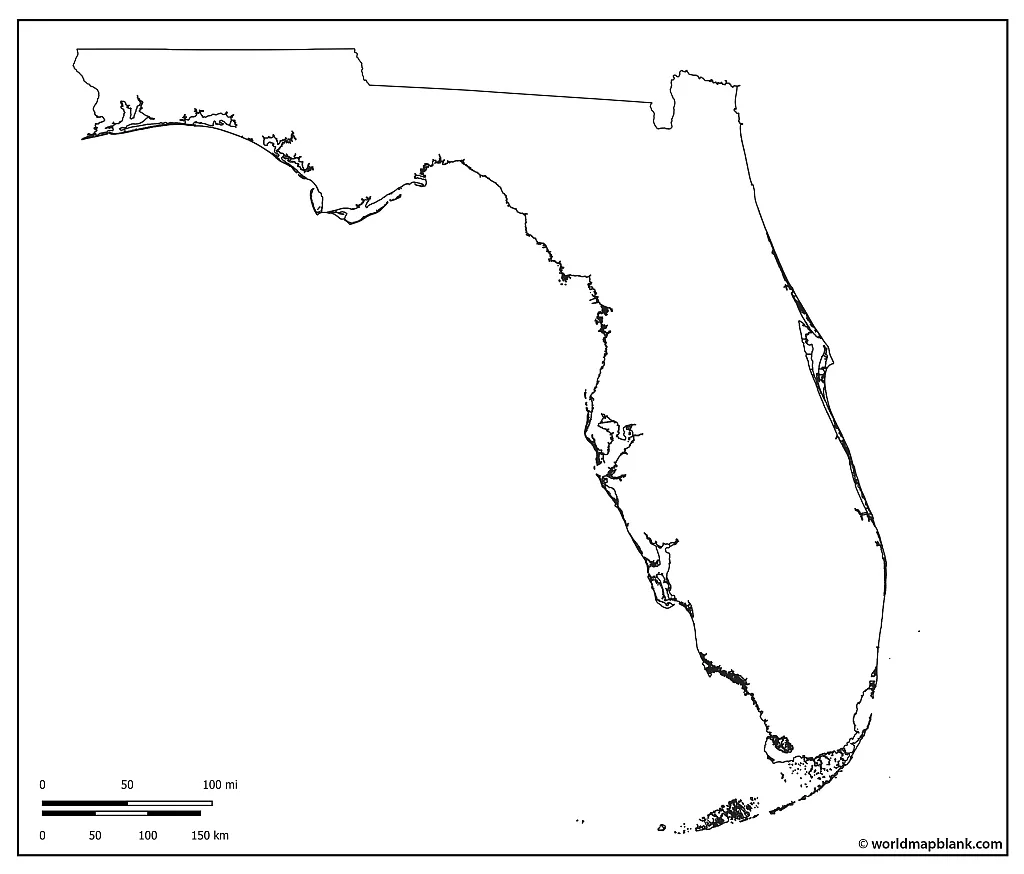 Outline Map of Florida