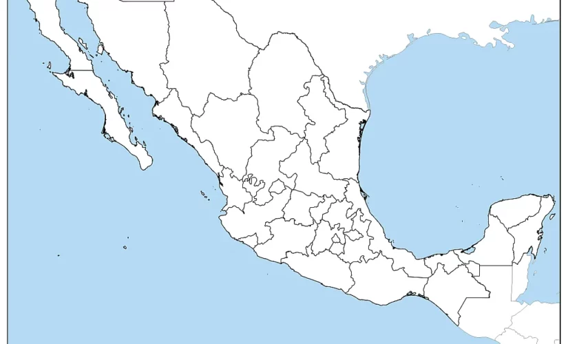 Blank Map Of Mexico With Neighboring Countries