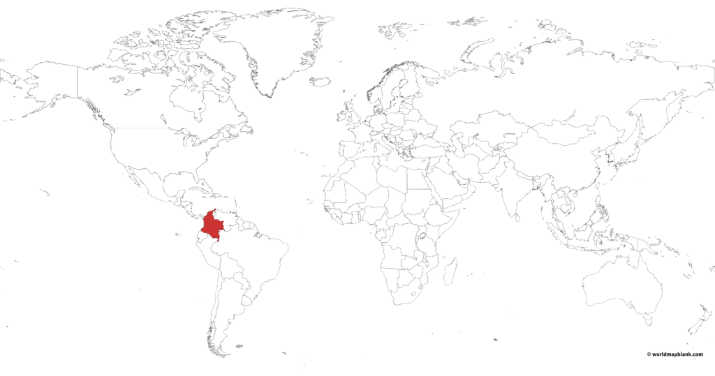 Colombia on the World Map