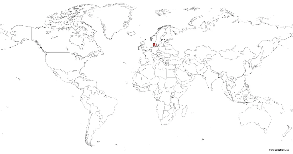Denmark on World Map