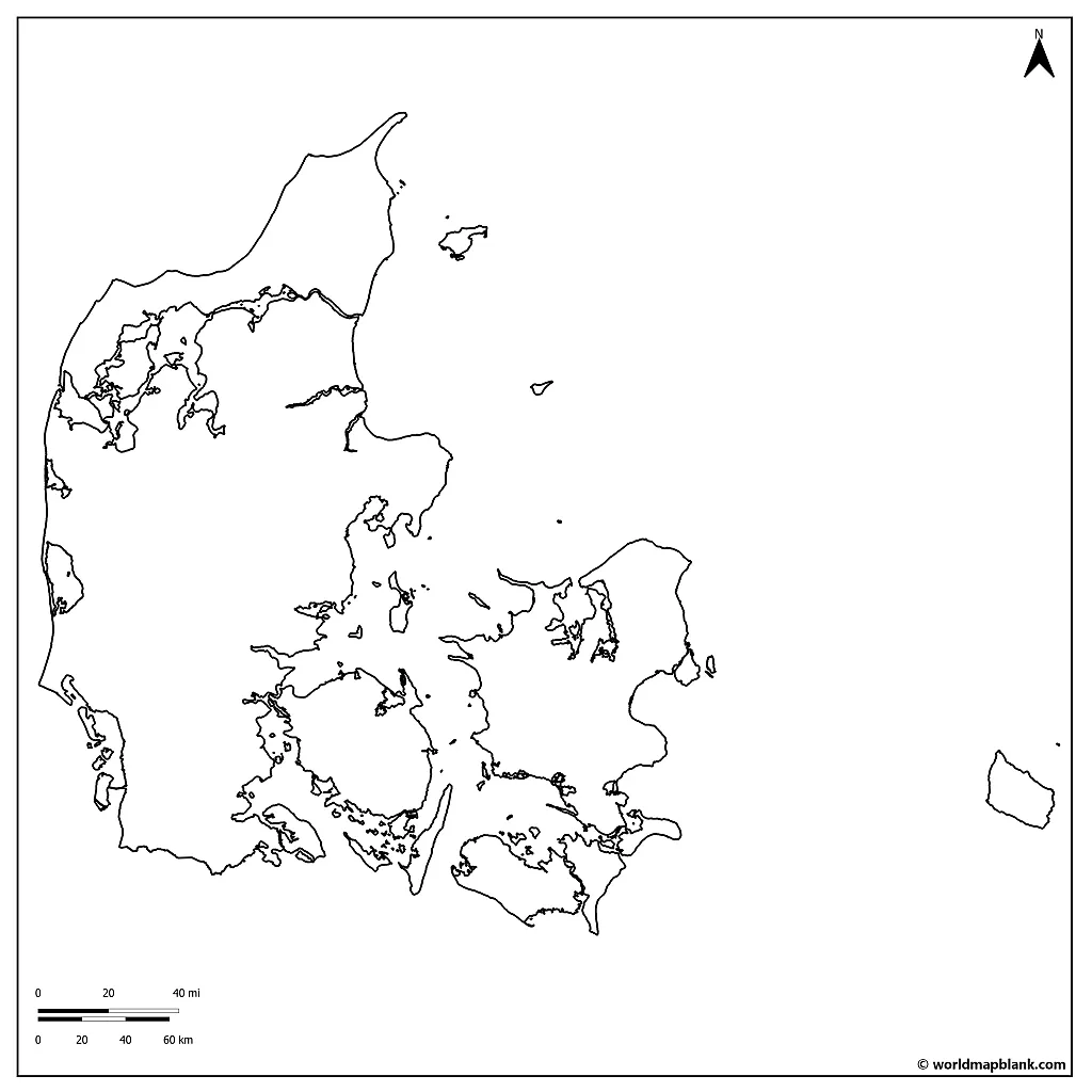 Outline Map of Denmark