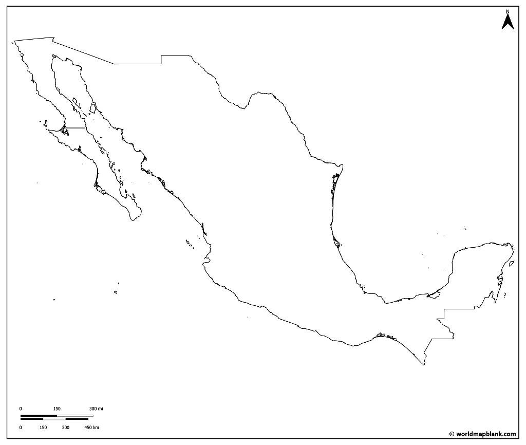 Outline Map of Mexico