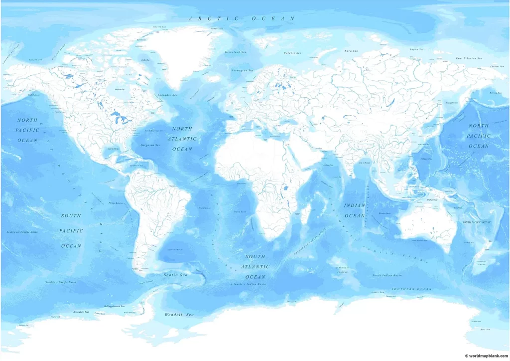 Seas of the World Map