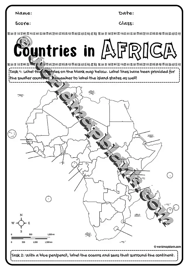 00001 - Africa Worksheets Countries - 01