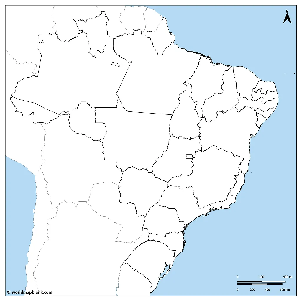 Share More Than 75 Physical Map Sketch Super Hot Seven Edu Vn   Blank Map Of Brazil.webp