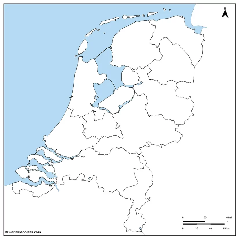 Blank Map Of The Netherlands