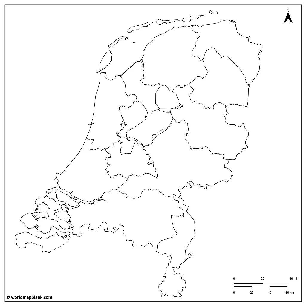 Blank Netherlands Map