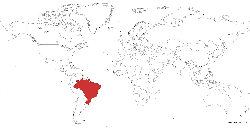 Brazil on a World Map