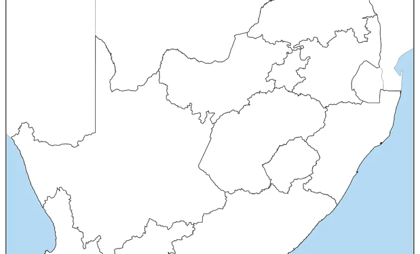 Map Outline Of South Africa With Neighboring Countries