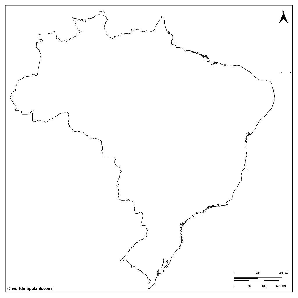 Outline Map of Brazil