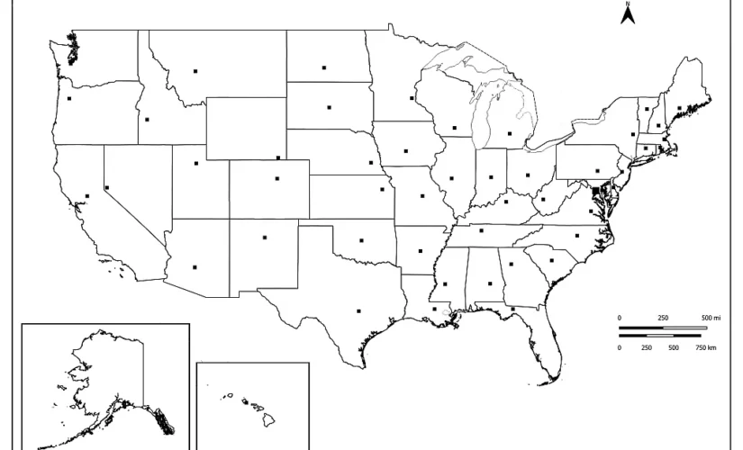 Blank Map Of The United States Printable