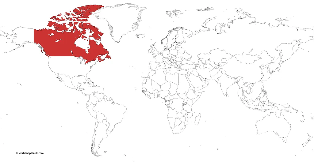​kanada Auf Der Weltkarte
