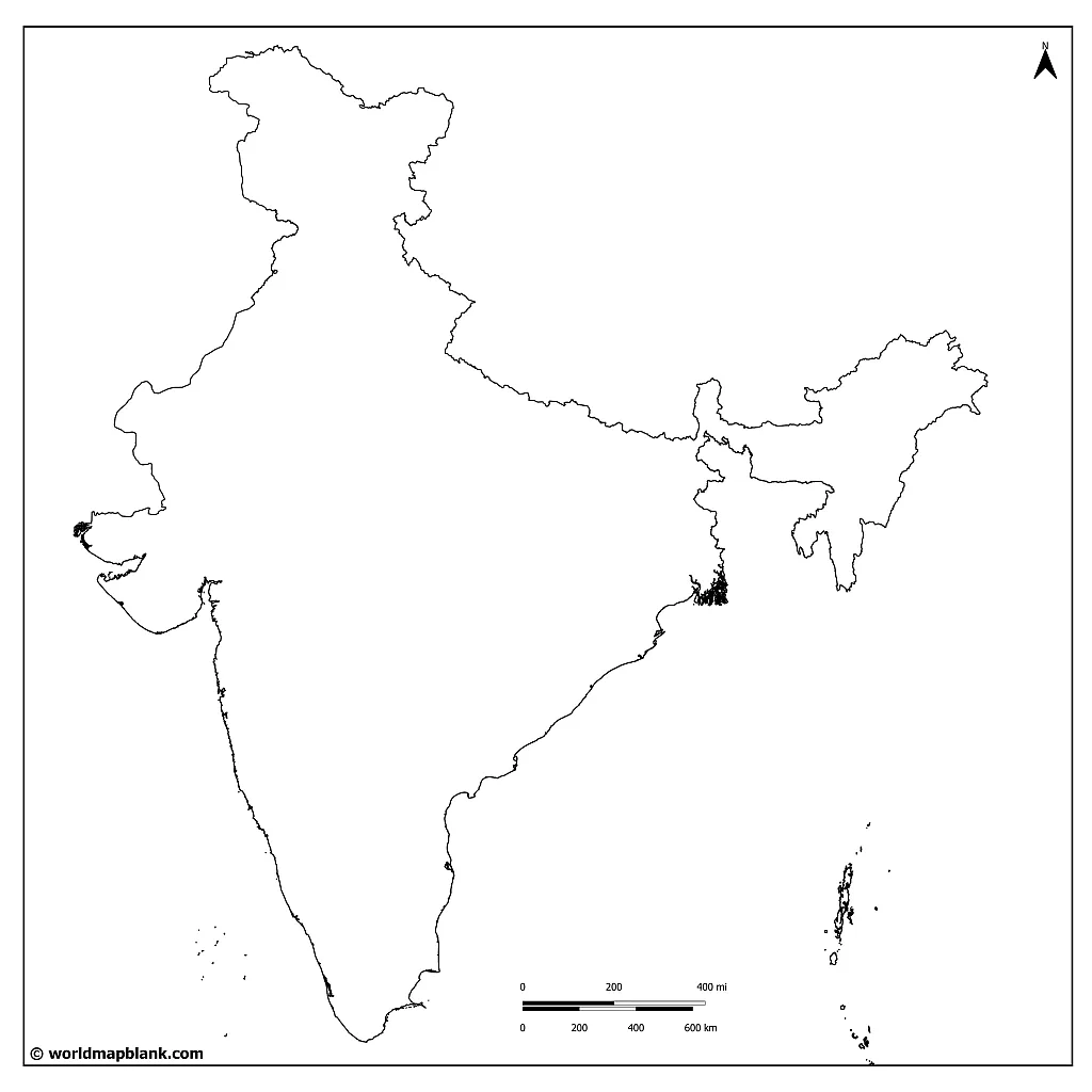 ​Umrisskarte von Indien