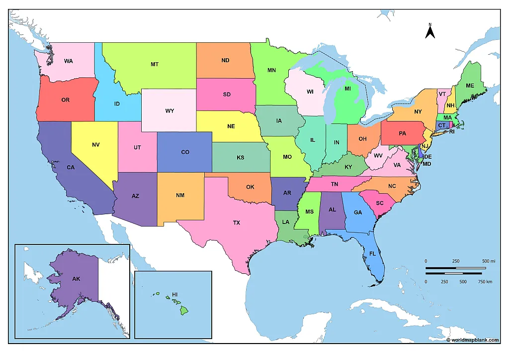 USA Map with States