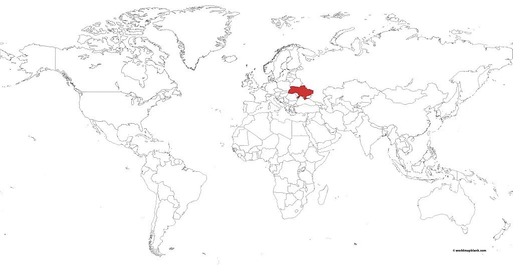 Ukraine on a World Map