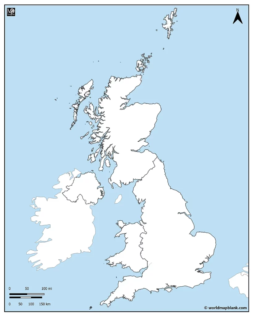 Blank Map of the UK and Ireland