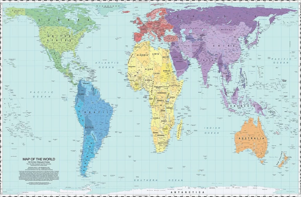 Map of the World Peters Projection