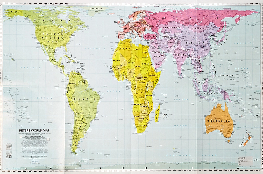 Peters Projection Wall Map Folded 24x36