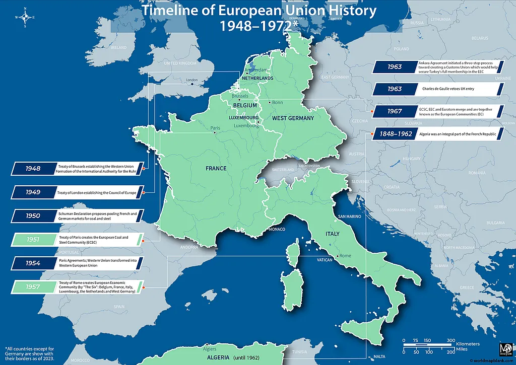Eu History Timeline Map 1948 1972
