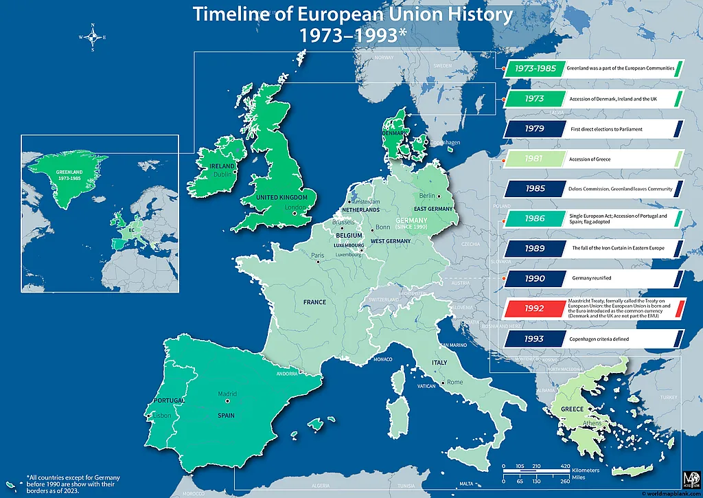 Eu History Timeline Map 1973 1993