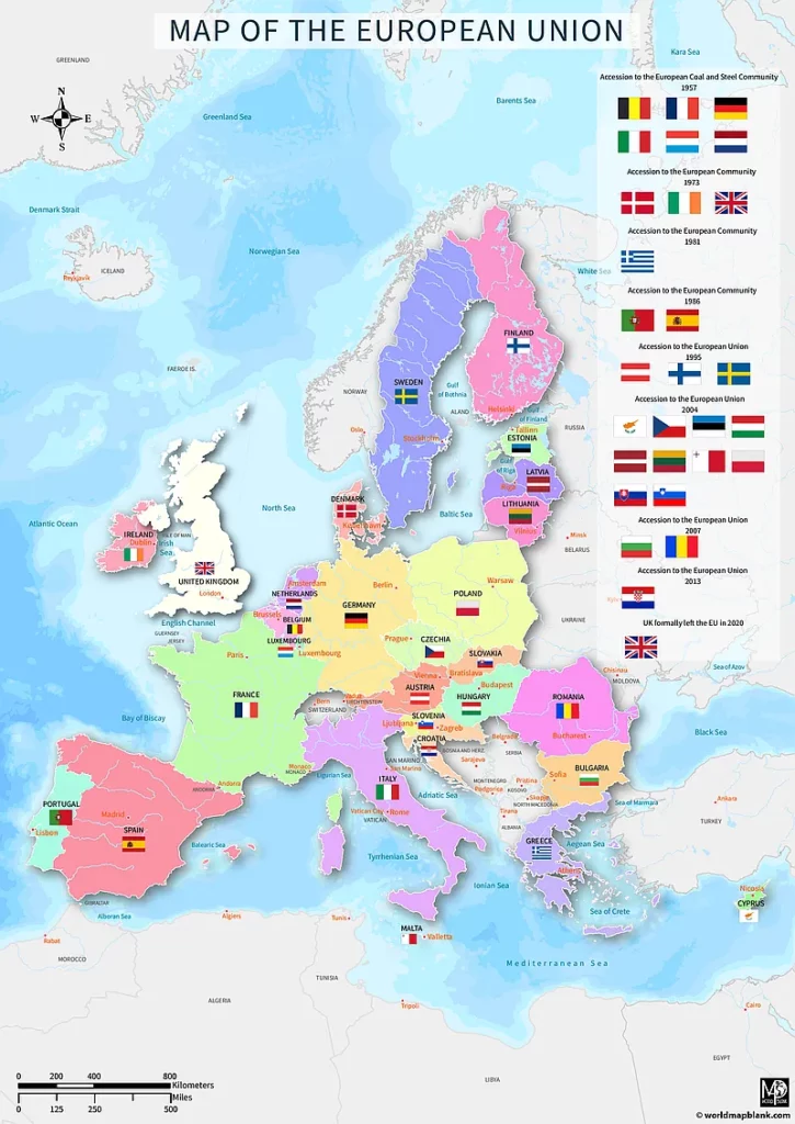 Eu Map with Flags