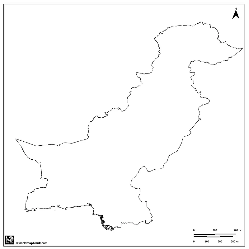 Outline Map of Pakistan