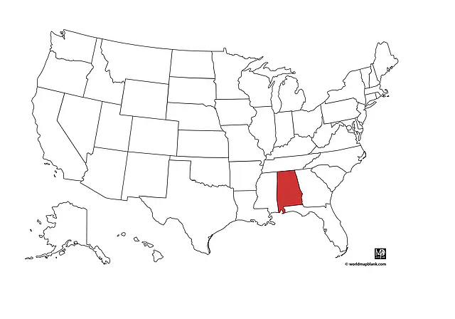 Alabama on a Map