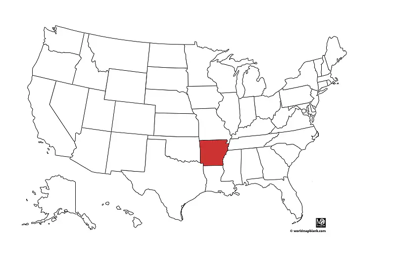 Arkansas on a Map