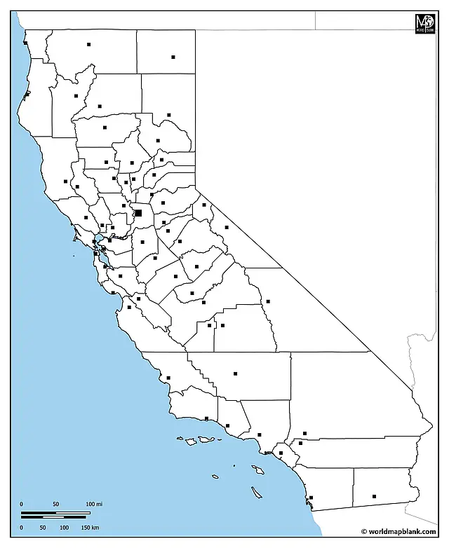 Blank Map Of California With Neighboring States