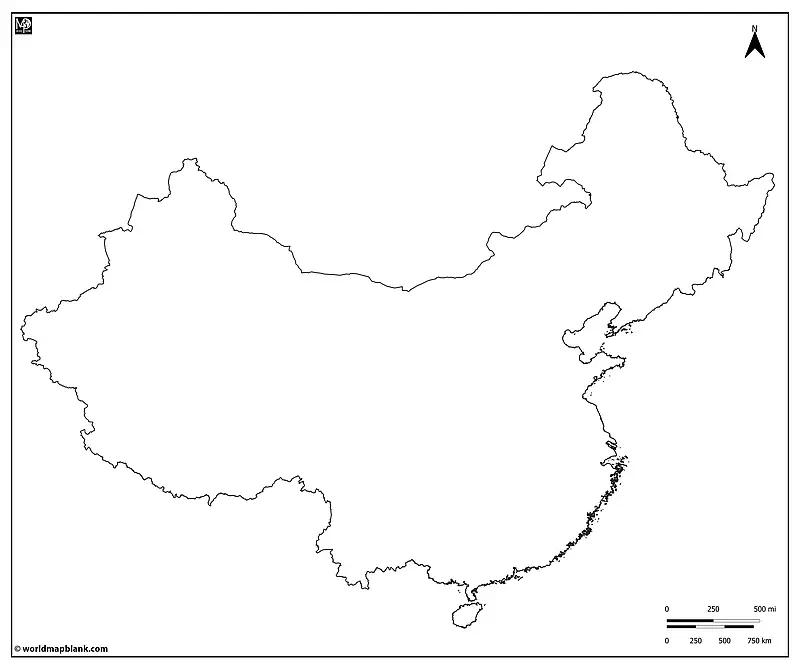 Umrisskarte Von China