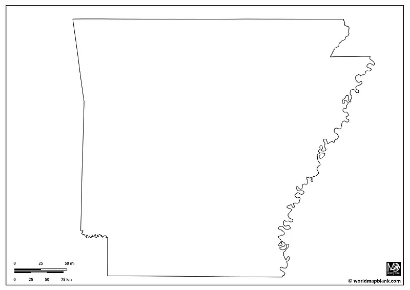 Outline Map of Arkansas