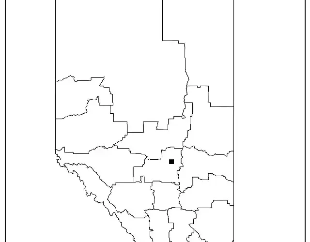 Alberta Blank Map With Province Capital